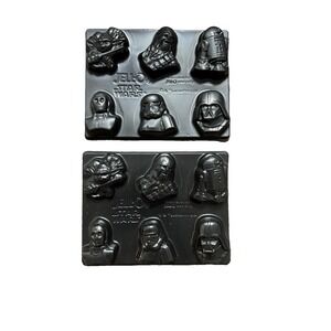 Set of 2 Jell-O Star Wars Mold, Yoda, Chewbacca, R2-D2 Vader, Stormtrooper C-3P0